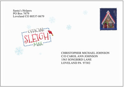 Sleigh Mail Envelope